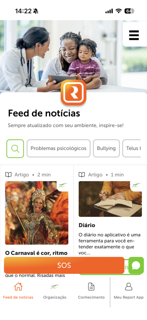 Feed de notícias Report App Iphone